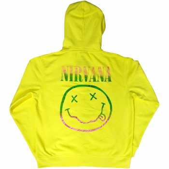 Merch Nirvana: Nirvana Unisex Zipped Hoodie: Sorbet Ray Smiley (back Print) (medium) M