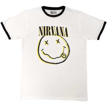 Merch Nirvana: Nirvana Unisex Ringer T-shirt: Double Smiley (small) S