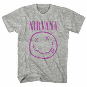 Merch Nirvana: Tričko Purple Smiley L
