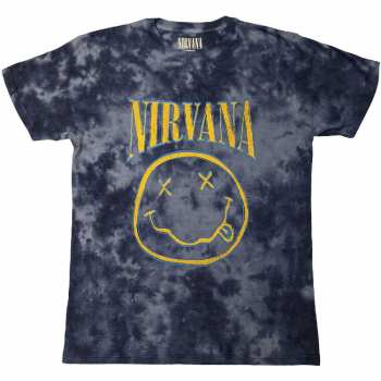 Merch Nirvana: Nirvana Unisex T-shirt: Smiley Blue Stroke (wash Collection) (xx-large) XXL