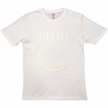 Merch Nirvana: Nirvana Unisex T-shirt: White Smiley (hi-build) (x-large) XL