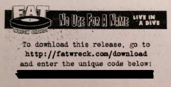 LP No Use For A Name: Live In A Dive