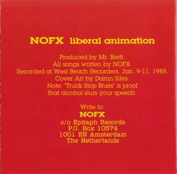 CD NOFX: Liberal Animation 20228