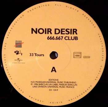 LP Noir Désir: 666.667 Club 422396