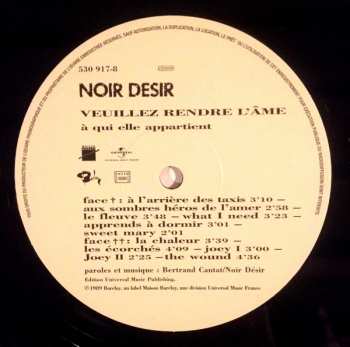 LP Noir Désir: Veuillez Rendre L'Ame (A Qui Elle Appartient) 38816