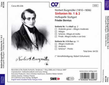 CD Norbert Burgmüller: Sinfonien Nr. 1 & 2 241009