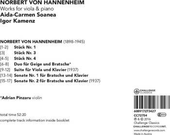 CD Norbert von Hannenheim: Works For Viola & Piano  476687