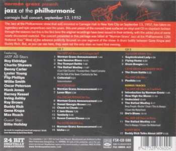 2CD Norman Granz: Jazz At The Philharmonic, Carnegie Hall Concert, September 13, 1952 408248