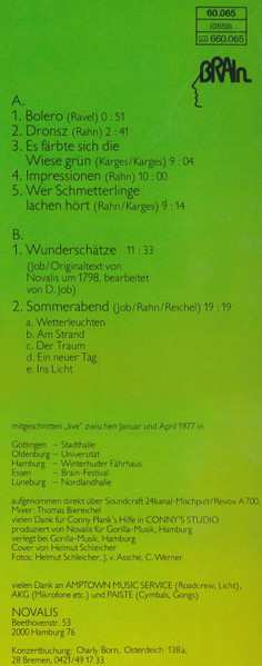 LP Novalis: Konzerte