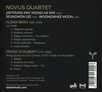 CD Novus Quartet: Lyric Suite, Death and the Maiden 230817