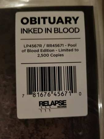 2LP Obituary: Inked In Blood LTD | CLR 323862
