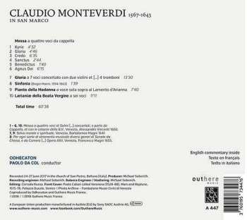 CD Odhecaton: Monteverdi In San Marco 296291