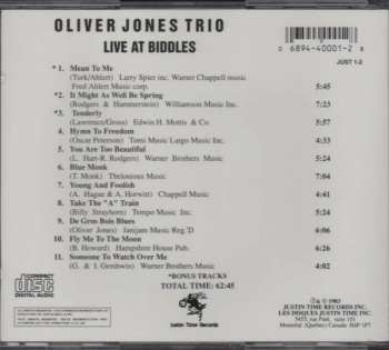 CD Oliver Jones Trio: Live At Biddles LTD 418957