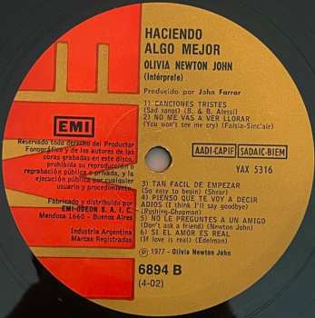 LP Olivia Newton-John: Haciendo Algo Mejor