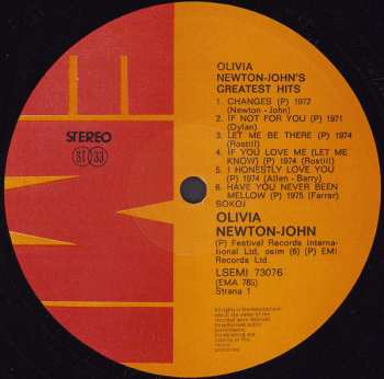 LP Olivia Newton-John: Olivia Newton-John's Greatest Hits 431260