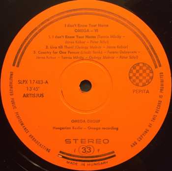 LP Omega: 6 - Nem Tudom A Neved - VI - I Don't Know Your Name