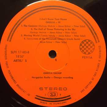 LP Omega: 6 - Nem Tudom A Neved - VI - I Don't Know Your Name