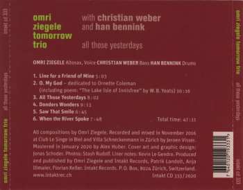 CD Omri Ziegele Tomorrow Trio: All Those Yesterdays 95234