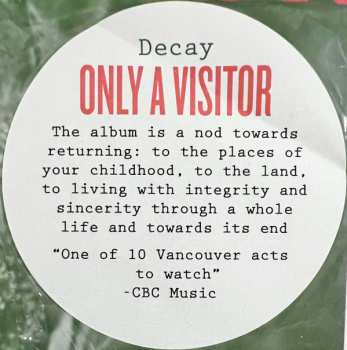 LP Only a visitor: Decay CLR | LTD 483980