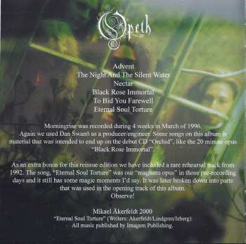 CD Opeth: Morningrise 24120