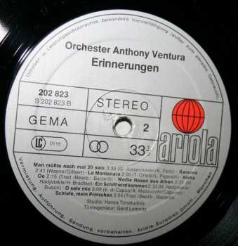 LP Orchester Anthony Ventura: Erinnerungen 507871