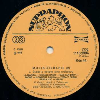 LP Orchestra Ladislav Štaidl: Muzikoterapie /2/ 381291