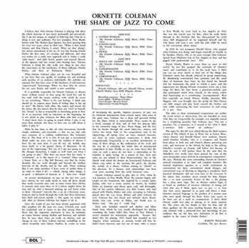 LP Ornette Coleman: The Shape Of Jazz To Come LTD | CLR 75650