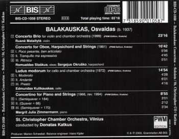 CD Osvaldas Balakauskas: Concertos For Violin, Cello, Piano, Oboe & Harpsichord 291256