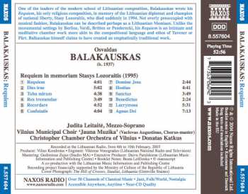 CD Osvaldas Balakauskas: Requiem (In Memoriam Stasys Lozoraitis) 317154