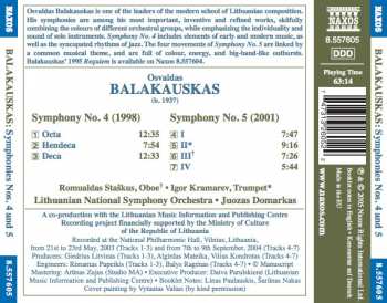 CD Osvaldas Balakauskas: Symphonies Nos. 4 And 5 333177