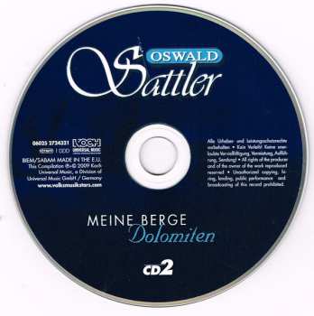 3CD/Box Set Oswald Sattler: Meine Berge Dolomiten 389395