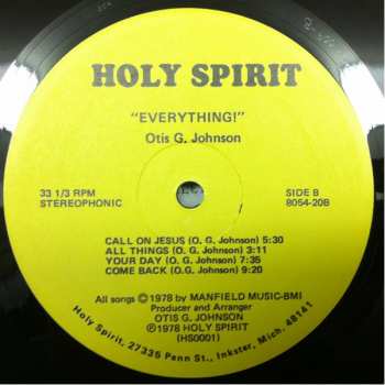 LP Otis G. Johnson: Everything - God Is Love 78 64175