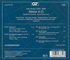 CD Otto Nicolai: Messe In D, Liturgie Nr 2 462757
