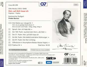 CD Otto Nicolai: Herr, Auf Dich Traue Ich (Psalmen) 158017