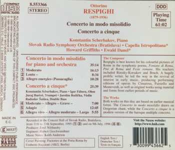 CD Ottorino Respighi: Concerto In Modo Misolidio • Concerto A Cinque 444619