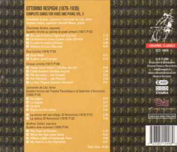 CD Ottorino Respighi: Integrale Delle Liriche Per Canto E Pianoforte - Complete Songs For Voice And Piano Volume 3 446760