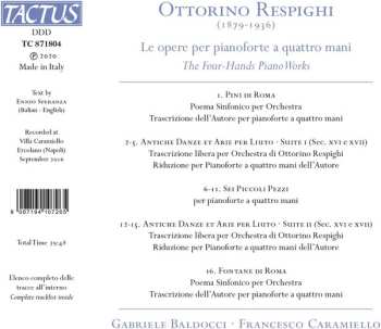 CD Ottorino Respighi: Le Opera Per Pianoforte A Quattro Mani 473323