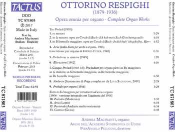 CD Ottorino Respighi: Opera Omnia Per Organo - Complete Organ Works 249053