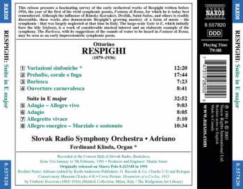 CD Ottorino Respighi: Suite In E Major ● Variazioni Sinfoniche ● Preludio, Corale E Fuga 191975