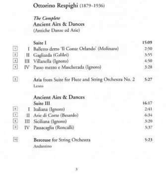 CD Ottorino Respighi: The Complete Ancient Airs & Dances (Antiche Danze Ed Arie) / Berceuse / Aria 309301