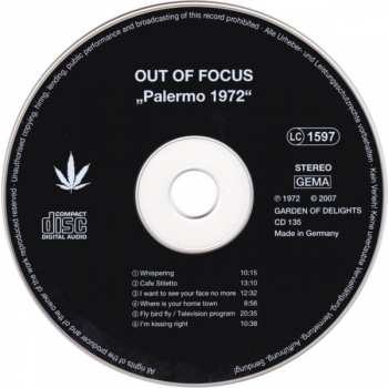 CD Out Of Focus: Palermo 1972 154781