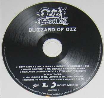 CD Ozzy Osbourne: Blizzard Of Ozz