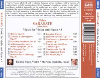 CD Pablo De Sarasate: Music For Violin And Piano • 3 458973