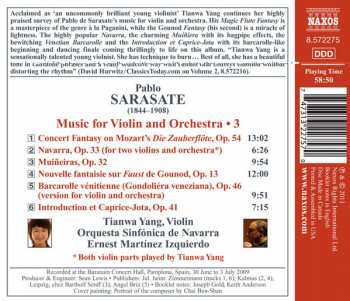 CD Pablo De Sarasate: Violin And Orchestra Music, Vol. 3 253024