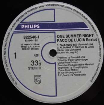 LP Paco De Lucia Sextet: Live... One Summer Night 482554