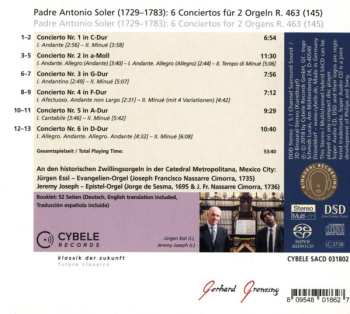 SACD Padre Antonio Soler: 6 Conciertos Für 2 Orgeln 536455