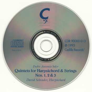 CD Padre Antonio Soler: The Quintets For Harpsichord & String Quartet Nos. 1, 2 & 3 488375