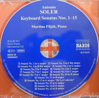 CD Padre Antonio Soler: Keyboard Sonatas Nos. 1-15 318220