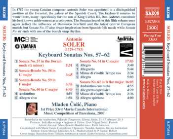 CD Padre Antonio Soler: Keyboard Sonatas Nos. 57–62 468864