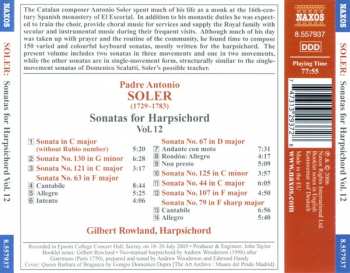 CD Padre Antonio Soler: Sonatas For Harpsichord Vol. 12 286890